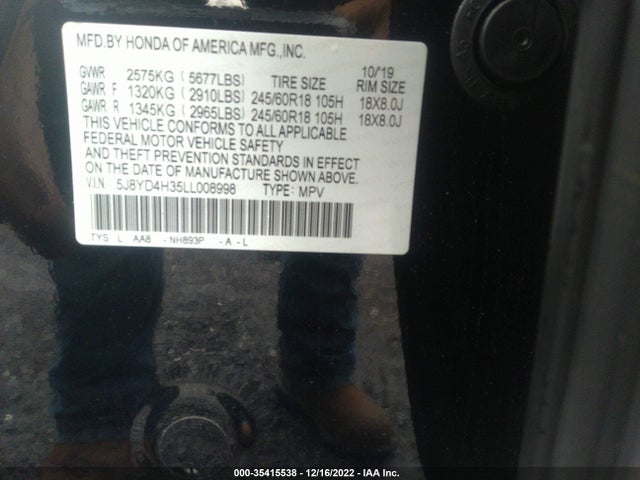 2020 Acura MDX, VIN: 5J8YD4H35LL008998
