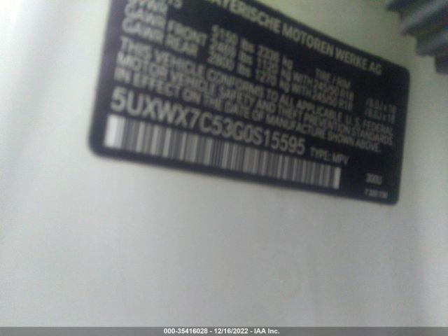 5UXWX7C53G0S15595 BMW X3 Xdrive35i