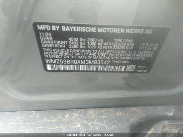 2021 MINI COUNTRYMAN COOPER S VIN: WMZ53BR0XM3M93542