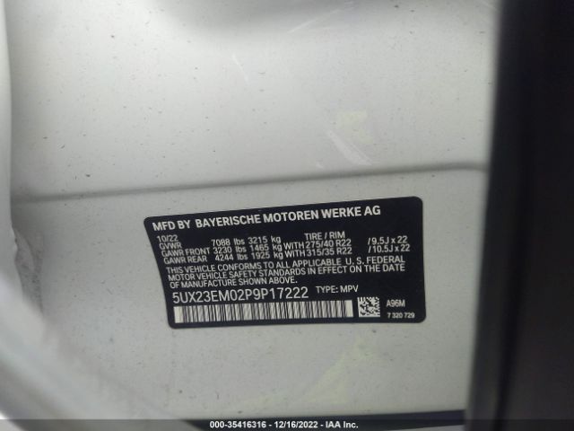 5UX23EM02P9P17222 BMW X7 Xdrive40i