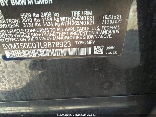 BMW X3 M 2020 5YMTS0C07L9B78923 Image 10