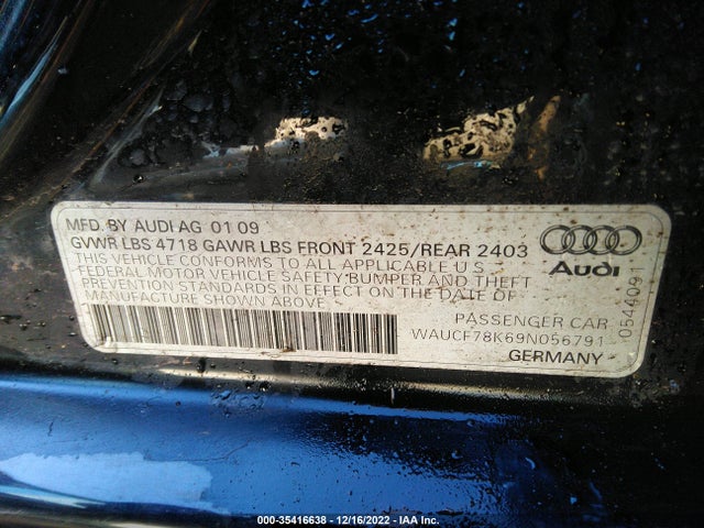WAUCF78K69N056791 Audi A4 2.0t Prem Plus