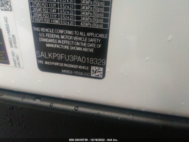 SALKP9FU3PA018329 Land Rover Range Rover Se