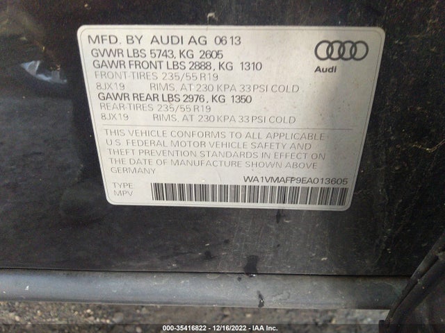 WA1VMAFP9EA013605 Audi Q5 Prestige