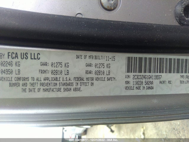 Dodge Challenger Sxt 2016 2C3CDZAG1GH119557 Image 9