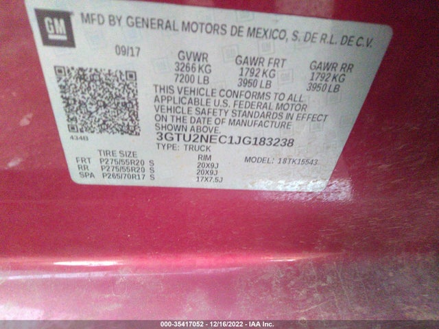 GMC Sierra 1500 Slt 2018 3GTU2NEC1JG183238 Image 9