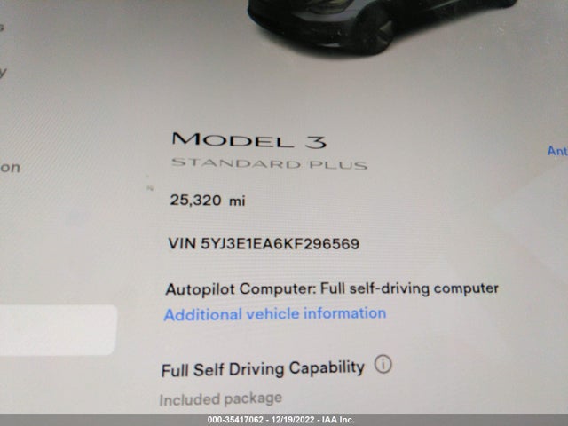 Tesla MODEL 3 2019 5YJ3E1EA6KF296569 Image 7