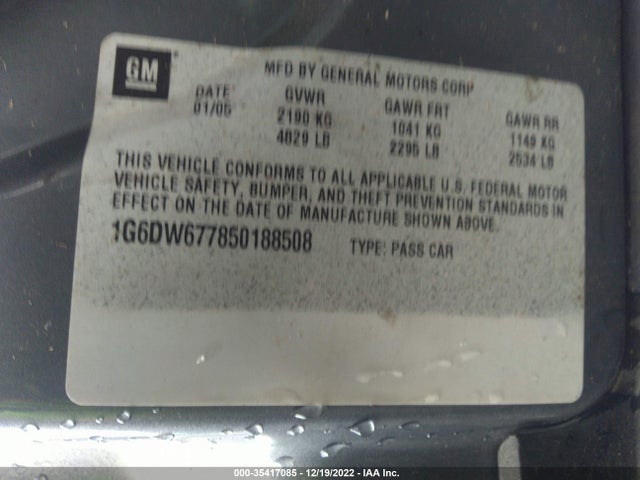 Cadillac STS 2005 1G6DW677850188508 Image 9