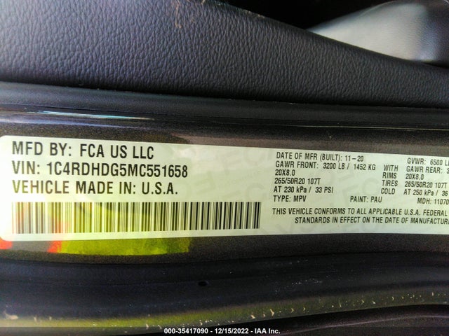Dodge DURANGO GT 2021 1C4RDHDG5MC551658 Image 10