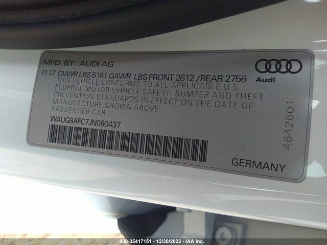 2018 Audi A6, VIN: WAUG8AFC7JN060437