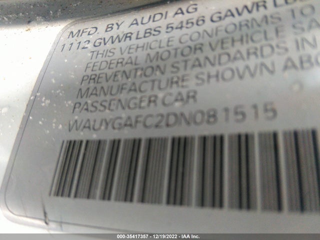 WAUYGAFC2DN081515 Audi A7 3.0 Premium Plus