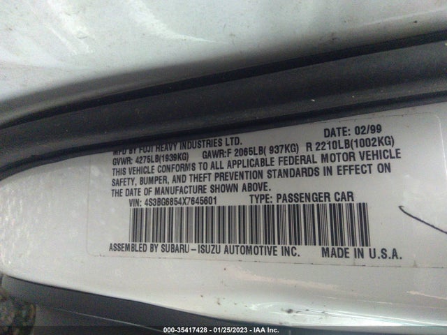 Subaru Legacy Wagon Outback 1999 4S3BG6854X7645601 Image 11