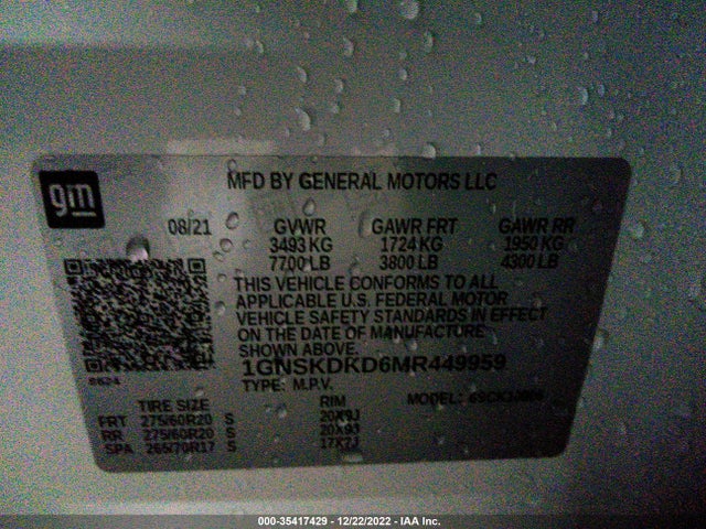 Chevrolet Suburban Z71 2021 1GNSKDKD6MR449959 Image 9