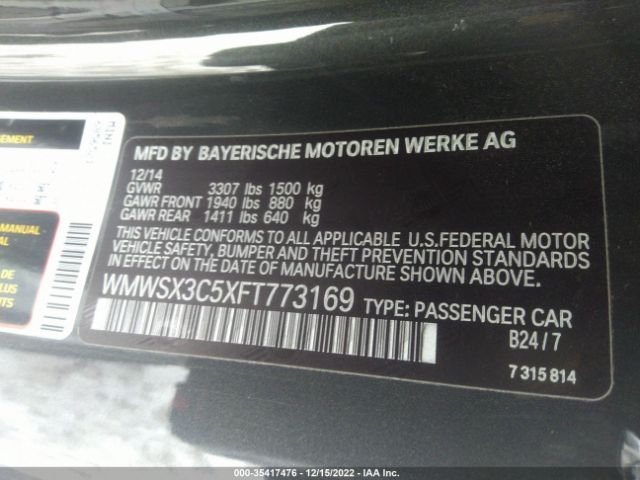 WMWSX3C5XFT773169 Mini Cooper Coupe S