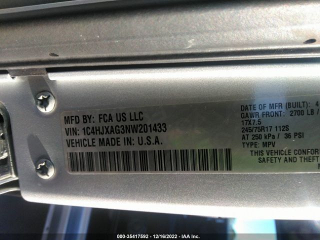 1C4HJXAG3NW201433 Jeep Wrangler Sport S