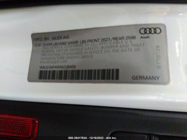 2021 Audi S4, VIN: WAUC4AF46MA038458
