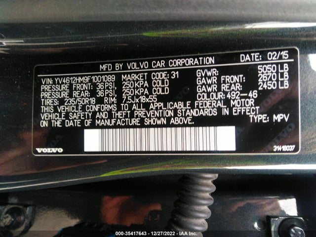 2015 Volvo V60, VIN: YV4612HM9F1001089