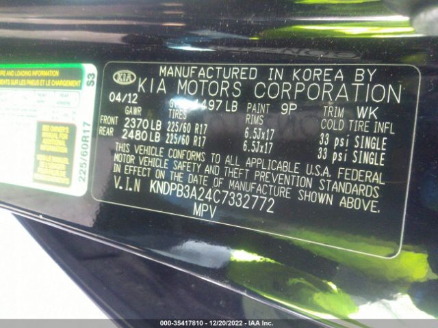 KNDPB3A24C7332772 KIA Sportage Lx