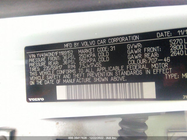 2015 Volvo XC70, VIN: YV4940ND1F1189152