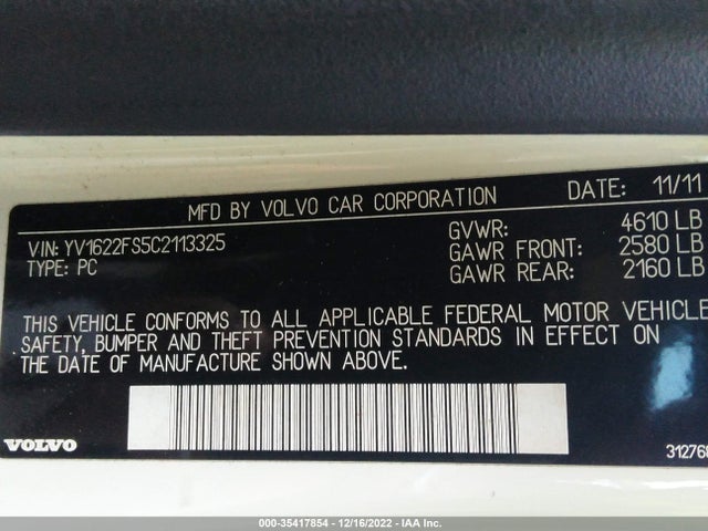 Volvo S60 T5 2012 YV1622FS5C2113325 Image 10