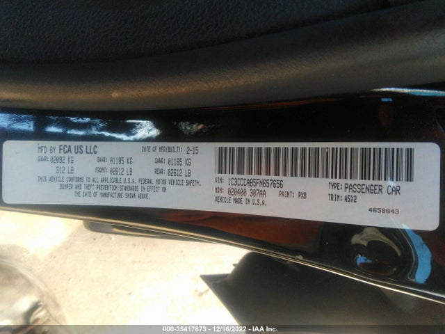 2015 CHRYSLER 200 LIMITED VIN: 1C3CCCAB5FN657656