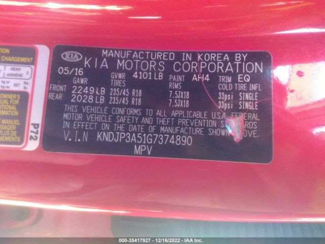 KNDJP3A51G7374890 KIA SOUL +