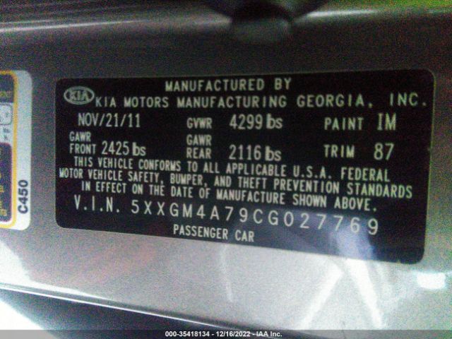 5XXGM4A79CG027769 KIA Optima Lx