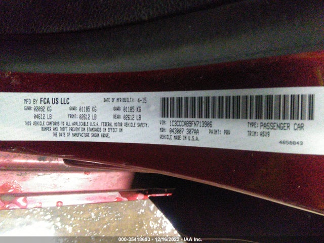 Chrysler 200 Limited 2015 1C3CCCAB9FN713906 Image 9