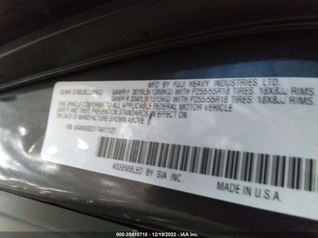 4S4WX82D174411121 Subaru B9 Tribeca 5-pass Ltd