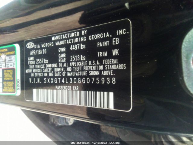 5XXGT4L30GG075938 KIA Optima Lx