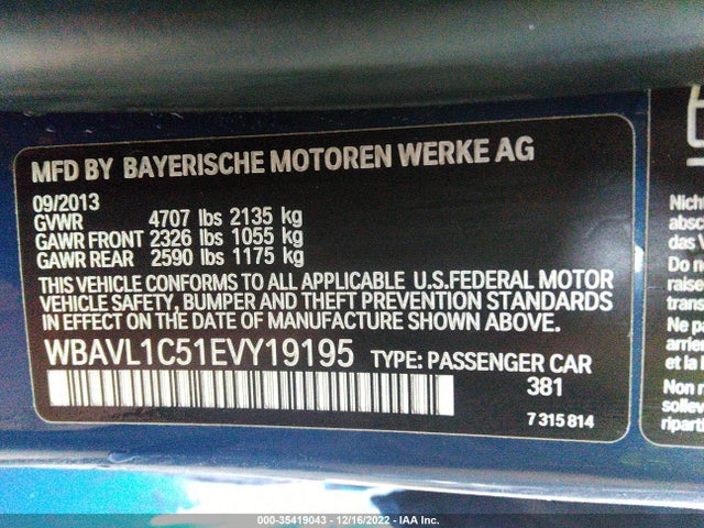 2014 BMW X1, VIN: WBAVL1C51EVY19195