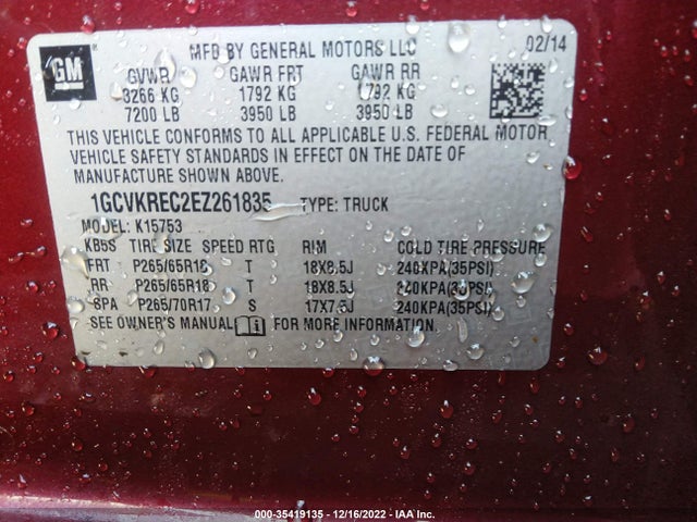 Chevrolet Silverado 1500 2lt 2014 1GCVKREC2EZ261835 Image 9
