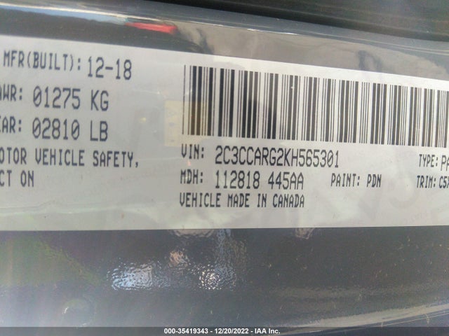2C3CCARG2KH565301 Chrysler 300 Touring