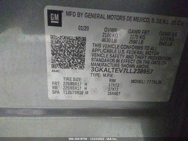 2020 GMC Terrain, VIN: 3GKALTEV7LL238957