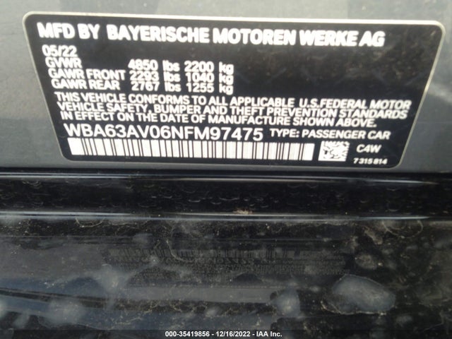 BMW 4 Series 430i 2022 WBA63AV06NFM97475 Image 9