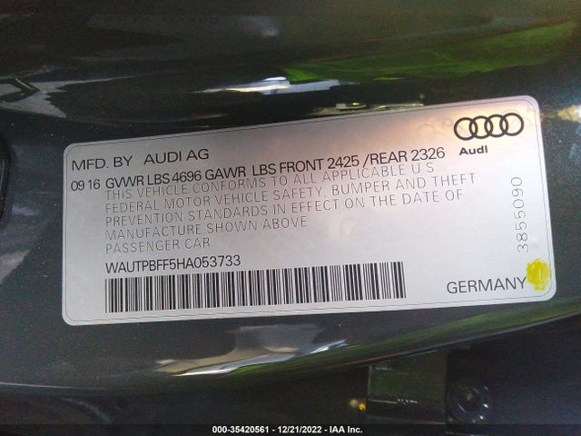 2017 Audi A3, VIN: WAUTPBFF5HA053733