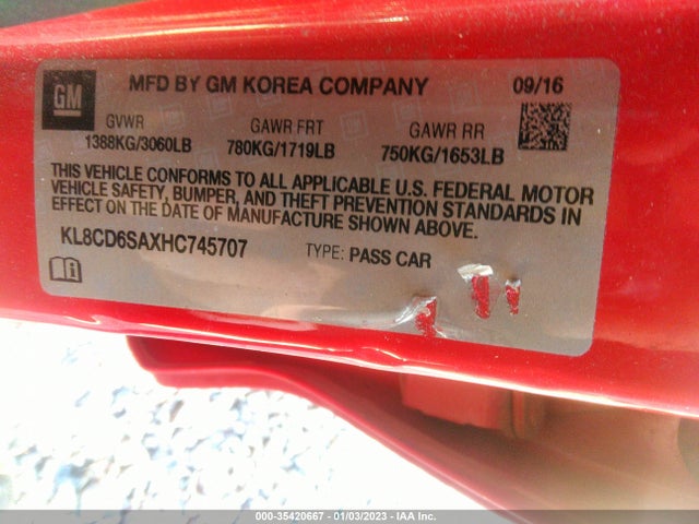 Chevrolet Spark Lt 2017 KL8CD6SAXHC745707 Image 14