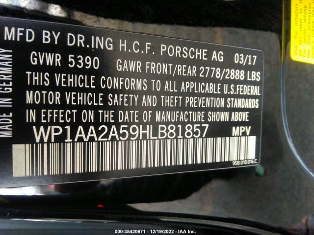 2017 Porsche Macan, VIN: WP1AA2A59HLB81857