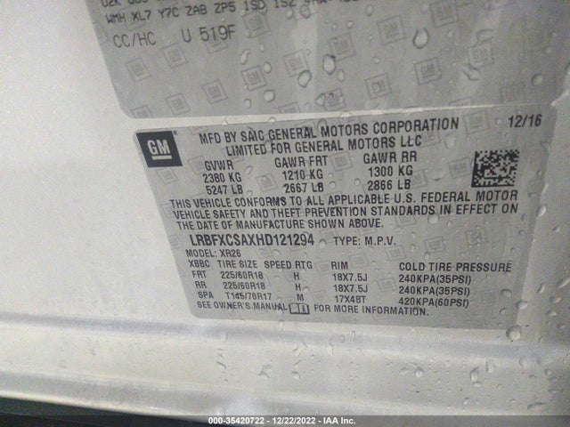 2017 Buick Envision, VIN: LRBFXCSAXHD121294