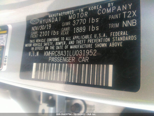 2020 Hyundai Venue, VIN: KMHRC8A31LU031952