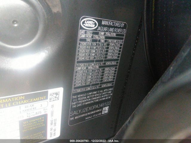 SALYJ2EX0PA348122 Land Rover RANGE ROVER VELAR
