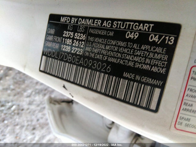 2014 Mercedes-Benz CLS-Class, VIN: WDDLJ7DB0EA093026