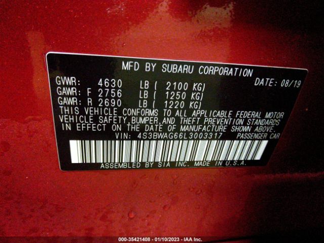 4S3BWAG66L3003317 Subaru Legacy Sport