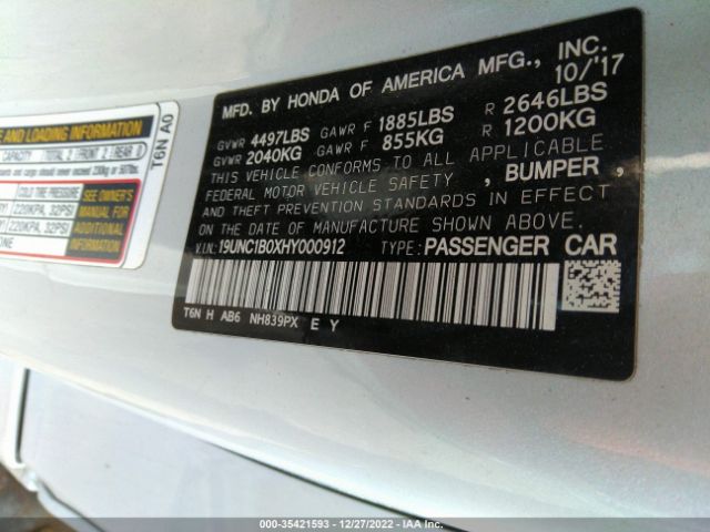 19UNC1B0XHY000912 Acura NSX