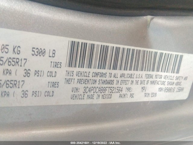 2015 Dodge Journey, VIN: 3C4PDCAB8FT521564