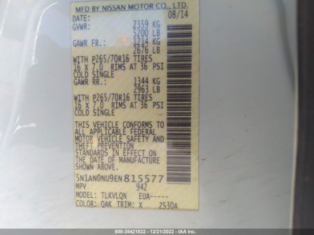5N1AN0NU9EN815577 Nissan XTERRA X
