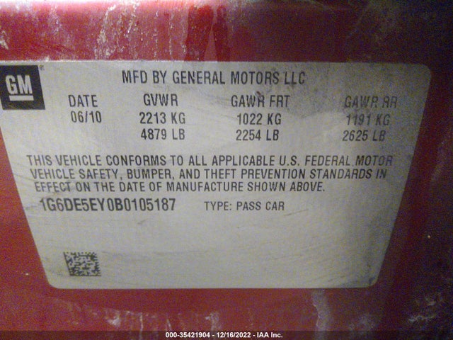 Cadillac Cts Sedan Luxury 2011 1G6DE5EY0B0105187 Image 10