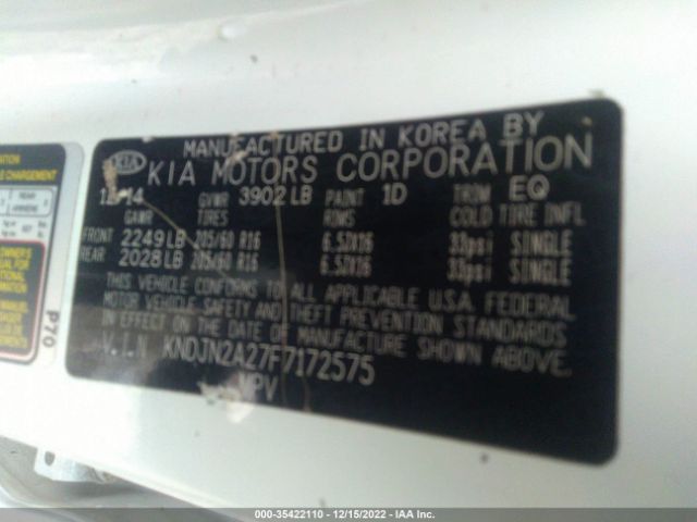 KNDJN2A27F7172575 KIA Soul Base