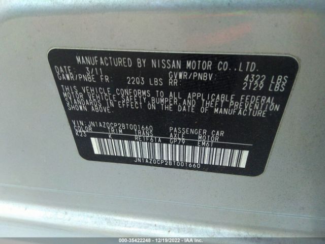 JN1AZ0CP2BT001660 Nissan Leaf Sl