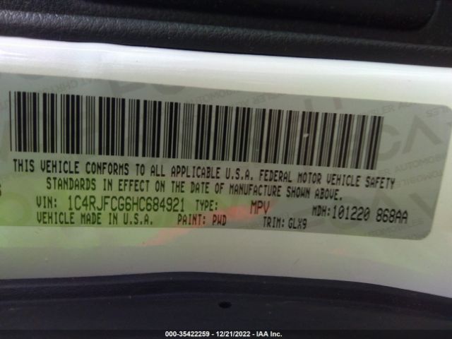1C4RJFCG6HC684921 Jeep Grand Cherokee Overland